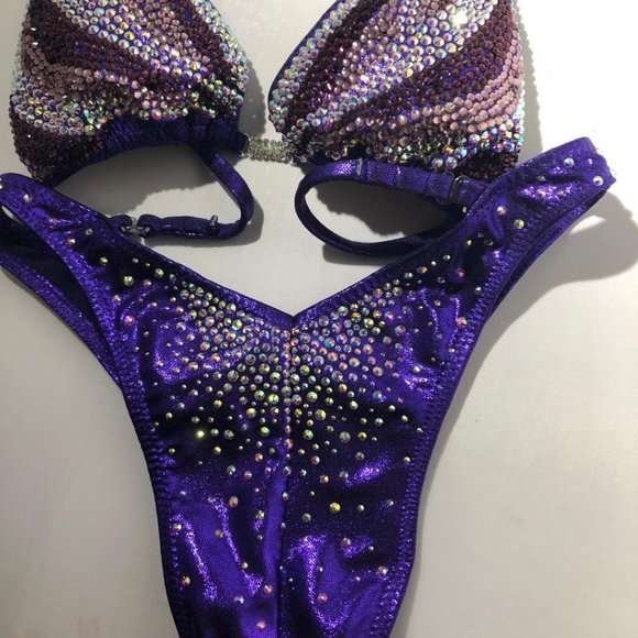 Purple Figure Posing Bikini Competition bikini NEW - Picture 6 of 8